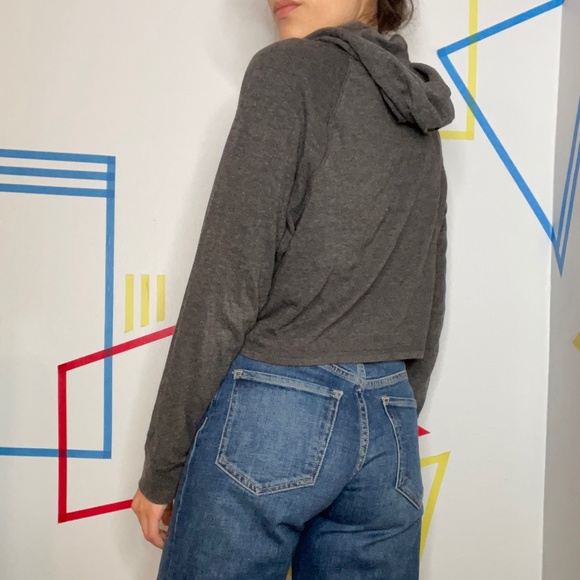 H&M Grey Cropped Hoodie - Picture 2 of 3
